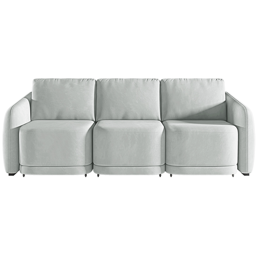 Sofá Cama Modulado Retrátil e Reclinável Decorativo Varsóvia 276cm Veludo Cinza G33 - Gran Belo