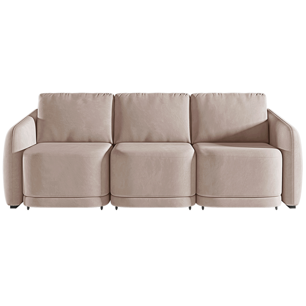 Sofá Cama Modulado Retrátil e Reclinável Decorativo Varsóvia 276cm Veludo Rosê G33 - Gran Belo