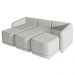 Sofá Cama Modulado Retrátil e Reclinável Decorativo Varsóvia 306cm Linho Cinza G33 - Gran Belo
