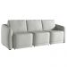 Sofá Cama Modulado Retrátil e Reclinável Decorativo Varsóvia 306cm Linho Cinza G33 - Gran Belo