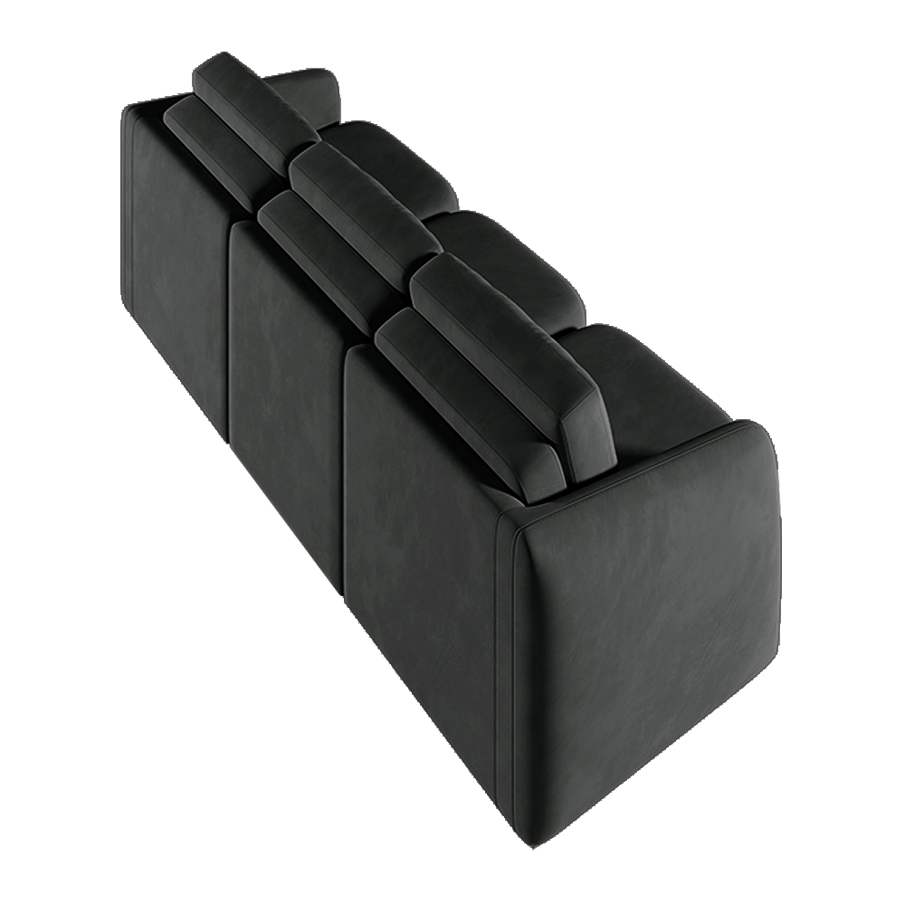 Sofá Cama Modulado Retrátil e Reclinável Decorativo Varsóvia 306cm Veludo Cinza Chumbo G33 - Gran Belo