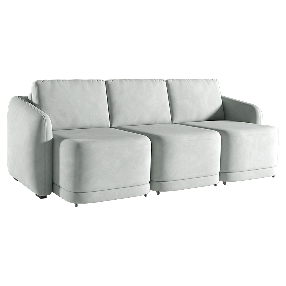 Sofá Cama Modulado Retrátil e Reclinável Decorativo Varsóvia 306cm Veludo Cinza G33 - Gran Belo