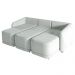 Sofá Cama Modulado Retrátil e Reclinável Decorativo Varsóvia 306cm Veludo Cinza G33 - Gran Belo