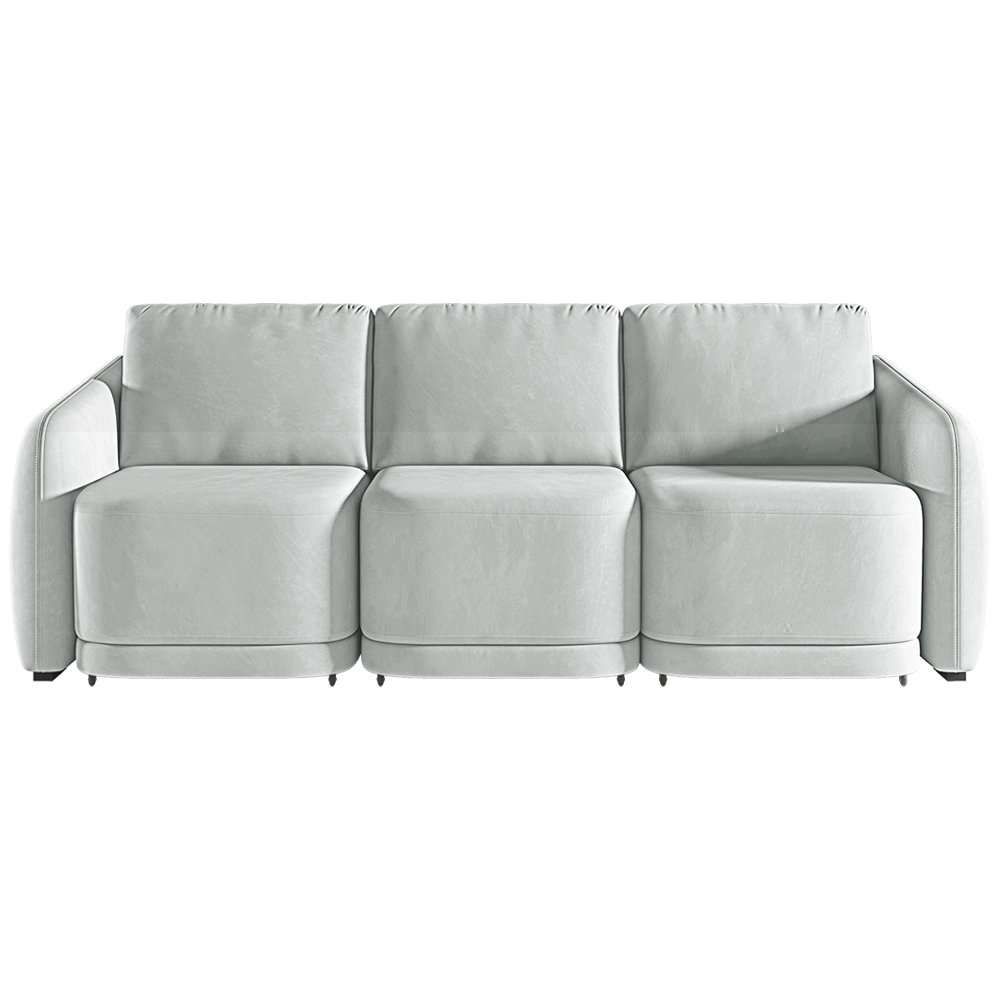 Sofá Cama Modulado Retrátil e Reclinável Decorativo Varsóvia 306cm Veludo Cinza G33 - Gran Belo