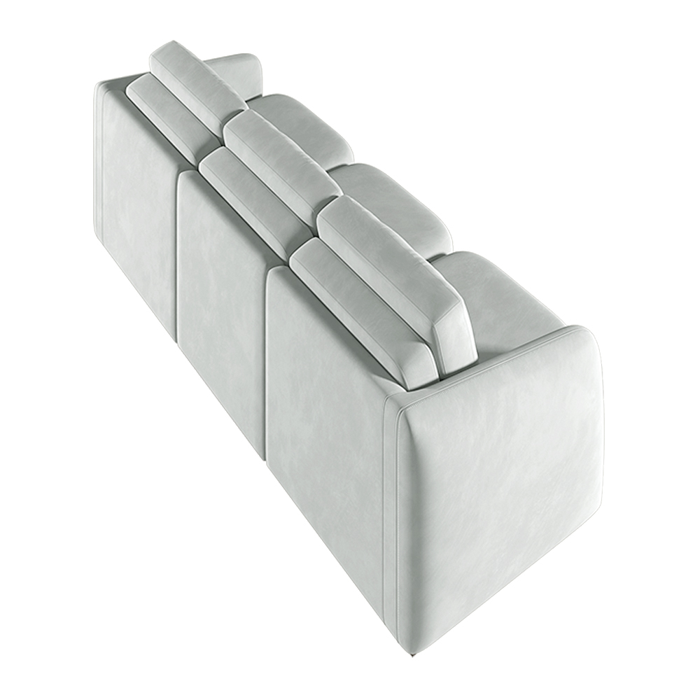 Sofá Cama Modulado Retrátil e Reclinável Decorativo Varsóvia 306cm Veludo Cinza G33 - Gran Belo
