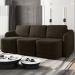 Sofá Cama Modulado Retrátil e Reclinável Decorativo Varsóvia 306cm Veludo Marrom G33 - Gran Belo