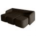 Sofá Cama Modulado Retrátil e Reclinável Decorativo Varsóvia 306cm Veludo Marrom G33 - Gran Belo