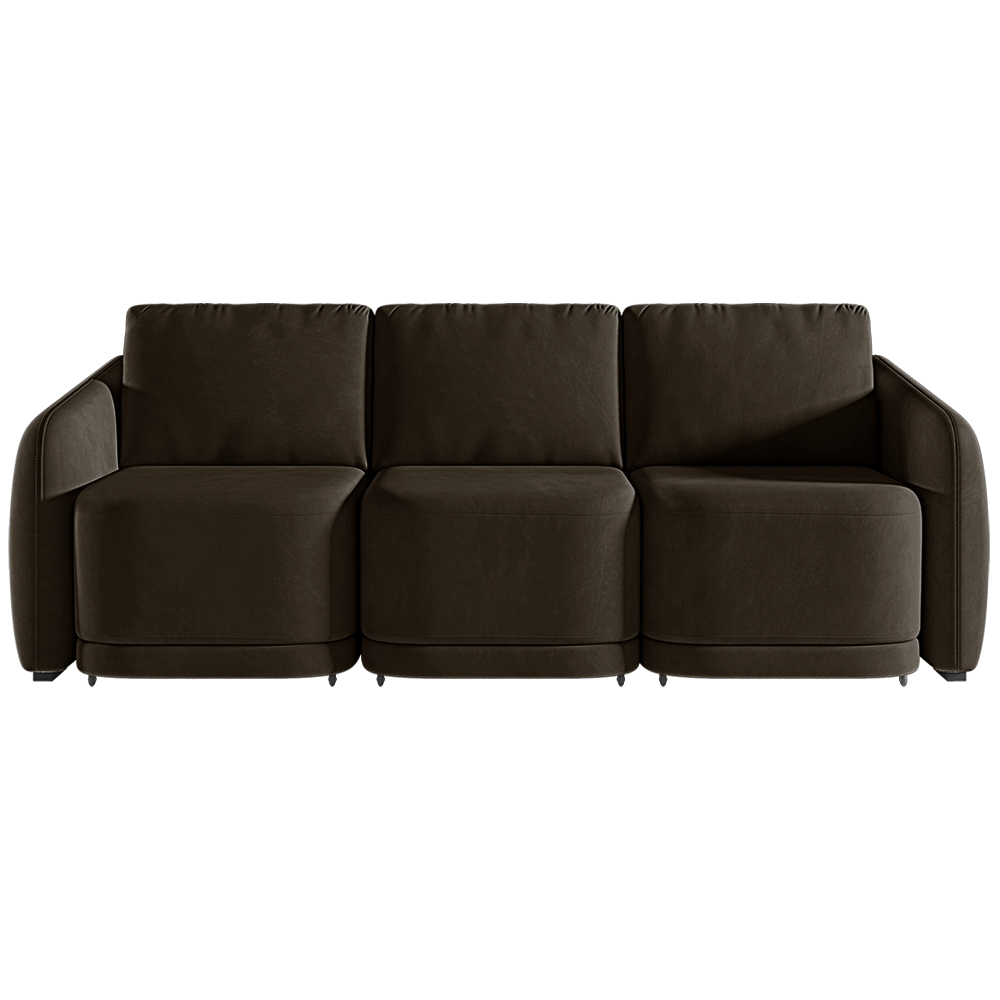 Sofá Cama Modulado Retrátil e Reclinável Decorativo Varsóvia 306cm Veludo Marrom G33 - Gran Belo