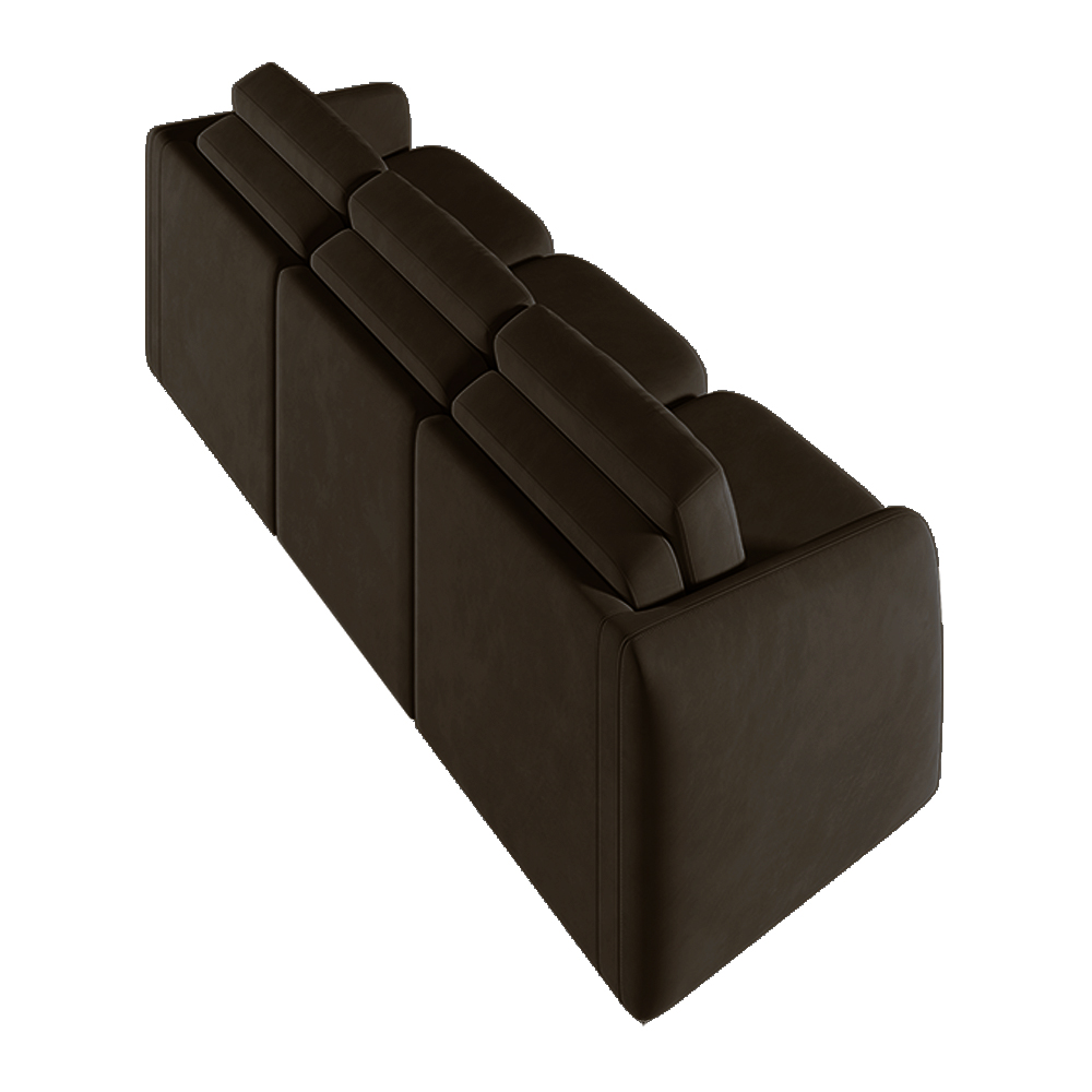 Sofá Cama Modulado Retrátil e Reclinável Decorativo Varsóvia 306cm Veludo Marrom G33 - Gran Belo