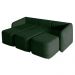 Sofá Cama Modulado Retrátil e Reclinável Decorativo Varsóvia 306cm Veludo Verde G33 - Gran Belo