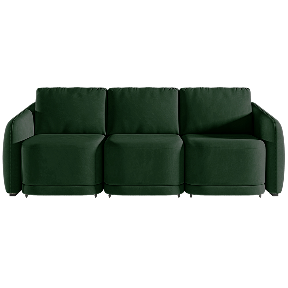 Sofá Cama Modulado Retrátil e Reclinável Decorativo Varsóvia 306cm Veludo Verde G33 - Gran Belo