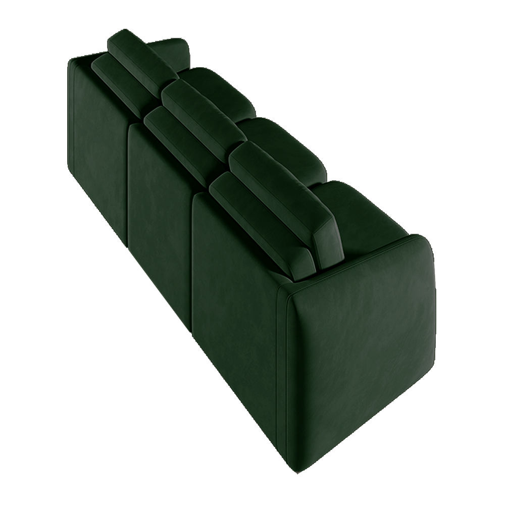 Sofá Cama Modulado Retrátil e Reclinável Decorativo Varsóvia 306cm Veludo Verde G33 - Gran Belo