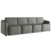 Sofá Cama Modulado Retrátil e Reclinável Decorativo Varsóvia 316cm Linho Cinza Chumbo G33 - Gran Belo