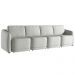Sofá Cama Modulado Retrátil e Reclinável Decorativo Varsóvia 316cm Linho Cinza G33 - Gran Belo
