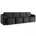 Sofá Cama Modulado Retrátil e Reclinável Decorativo Varsóvia 316cm Veludo Cinza Chumbo G33 - Gran Belo