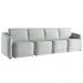 Sofá Cama Modulado Retrátil e Reclinável Decorativo Varsóvia 316cm Veludo Cinza G33 - Gran Belo