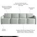 Sofá Cama Modulado Retrátil e Reclinável Decorativo Varsóvia 316cm Veludo Cinza G33 - Gran Belo
