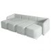 Sofá Cama Modulado Retrátil e Reclinável Decorativo Varsóvia 316cm Veludo Cinza G33 - Gran Belo