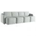 Sofá Cama Modulado Retrátil e Reclinável Decorativo Varsóvia 316cm Veludo Cinza G33 - Gran Belo