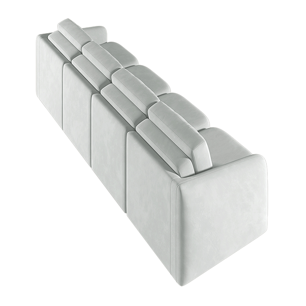 Sofá Cama Modulado Retrátil e Reclinável Decorativo Varsóvia 316cm Veludo Cinza G33 - Gran Belo
