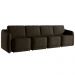 Sofá Cama Modulado Retrátil e Reclinável Decorativo Varsóvia 316cm Veludo Marrom G33 - Gran Belo