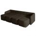 Sofá Cama Modulado Retrátil e Reclinável Decorativo Varsóvia 316cm Veludo Marrom G33 - Gran Belo