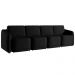 Sofá Cama Modulado Retrátil e Reclinável Decorativo Varsóvia 316cm Veludo Preto G33 - Gran Belo