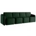 Sofá Cama Modulado Retrátil e Reclinável Decorativo Varsóvia 316cm Veludo Verde G33 - Gran Belo