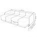 Sofá Cama Modulado Retrátil e Reclinável Decorativo Varsóvia 316cm Veludo Verde G33 - Gran Belo