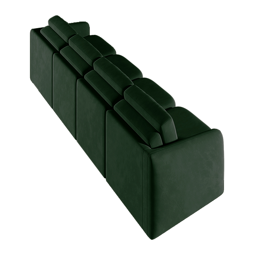 Sofá Cama Modulado Retrátil e Reclinável Decorativo Varsóvia 316cm Veludo Verde G33 - Gran Belo