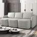 Sofá Cama Modulado Retrátil e Reclinável Decorativo Varsóvia 336cm Linho Cinza G33 - Gran Belo