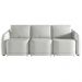 Sofá Cama Modulado Retrátil e Reclinável Decorativo Varsóvia 336cm Linho Cinza G33 - Gran Belo