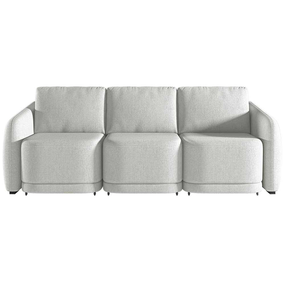 Sofá Cama Modulado Retrátil e Reclinável Decorativo Varsóvia 336cm Linho Cinza G33 - Gran Belo