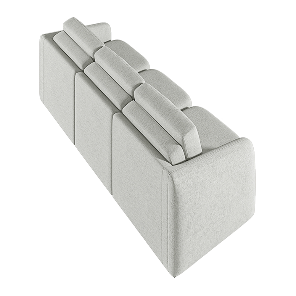 Sofá Cama Modulado Retrátil e Reclinável Decorativo Varsóvia 336cm Linho Cinza G33 - Gran Belo