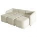 Sofá Cama Modulado Retrátil e Reclinável Decorativo Varsóvia 336cm Veludo Bege G33 - Gran Belo