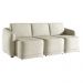 Sofá Cama Modulado Retrátil e Reclinável Decorativo Varsóvia 336cm Veludo Bege G33 - Gran Belo