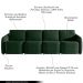 Sofá Cama Modulado Retrátil e Reclinável Decorativo Varsóvia 356cm Veludo Verde G33 - Gran Belo