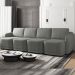 Sofá Cama Modulado Retrátil e Reclinável Decorativo Varsóvia 396cm Linho Cinza Chumbo G33 - Gran Belo