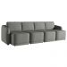 Sofá Cama Modulado Retrátil e Reclinável Decorativo Varsóvia 396cm Linho Cinza Chumbo G33 - Gran Belo