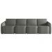 Sofá Cama Modulado Retrátil e Reclinável Decorativo Varsóvia 396cm Linho Cinza Chumbo G33 - Gran Belo