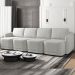Sofá Cama Modulado Retrátil e Reclinável Decorativo Varsóvia 396cm Linho Cinza G33 - Gran Belo