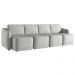 Sofá Cama Modulado Retrátil e Reclinável Decorativo Varsóvia 396cm Linho Cinza G33 - Gran Belo