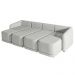 Sofá Cama Modulado Retrátil e Reclinável Decorativo Varsóvia 396cm Linho Cinza G33 - Gran Belo