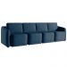 Sofá Cama Modulado Retrátil e Reclinável Decorativo Varsóvia 396cm Veludo Azul Marinho G33 - Gran Belo