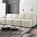 Sofá Cama Modulado Retrátil e Reclinável Decorativo Varsóvia 396cm Veludo Bege G33 - Gran Belo