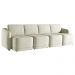 Sofá Cama Modulado Retrátil e Reclinável Decorativo Varsóvia 396cm Veludo Bege G33 - Gran Belo