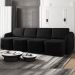 Sofá Cama Modulado Retrátil e Reclinável Decorativo Varsóvia 396cm Veludo Preto G33 - Gran Belo