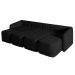 Sofá Cama Modulado Retrátil e Reclinável Decorativo Varsóvia 396cm Veludo Preto G33 - Gran Belo