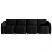 Sofá Cama Modulado Retrátil e Reclinável Decorativo Varsóvia 396cm Veludo Preto G33 - Gran Belo