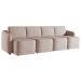 Sofá Cama Modulado Retrátil e Reclinável Decorativo Varsóvia 396cm Veludo Rosê G33 - Gran Belo